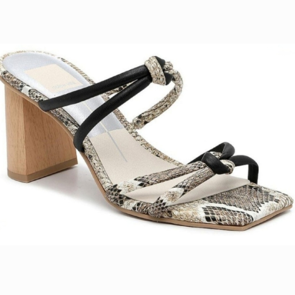 Dolce Vita Parris Black Snake Sandal 9/9.5 NIB